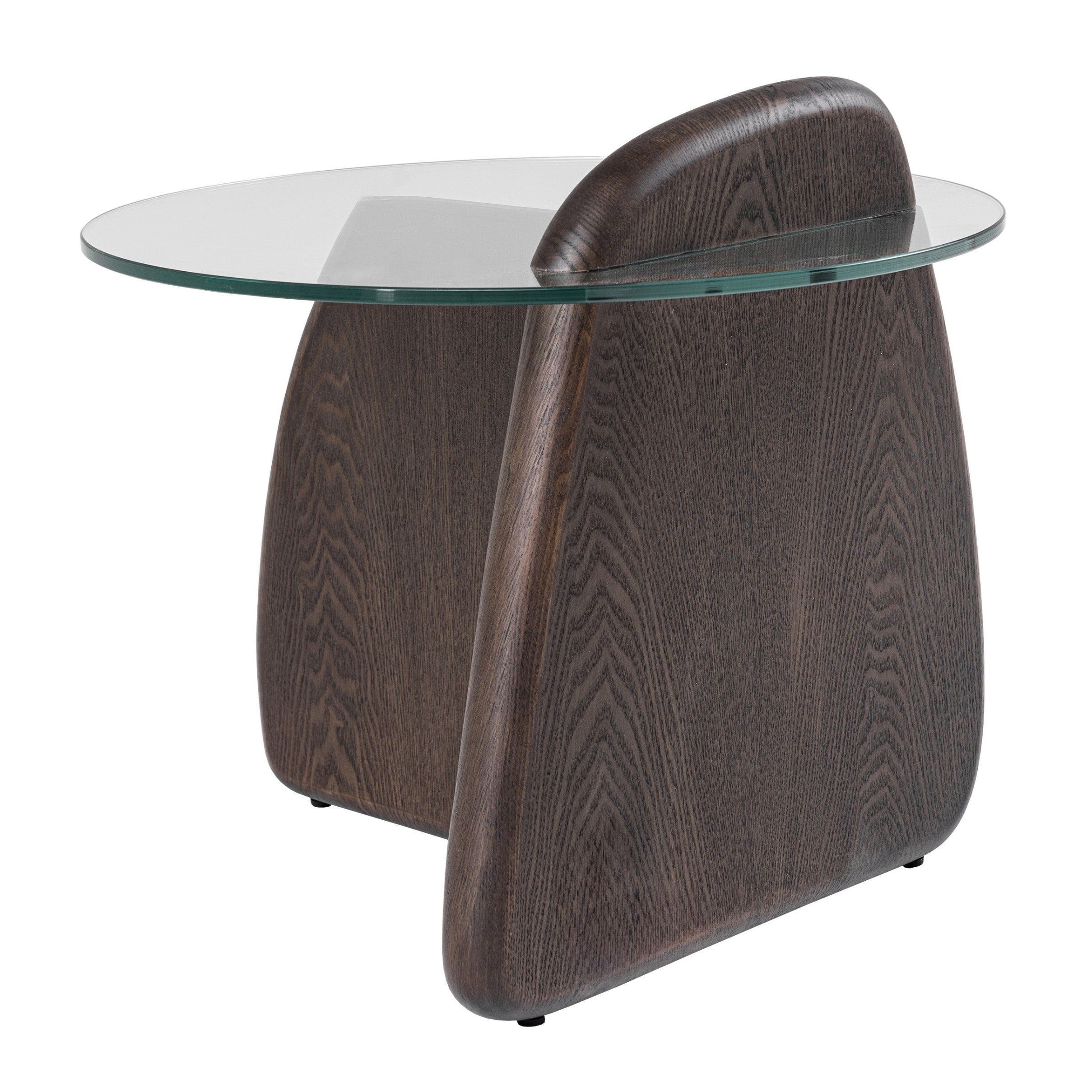 Buxton - Mid-Century Modern Glass + Dark Walnut End Table - image 4