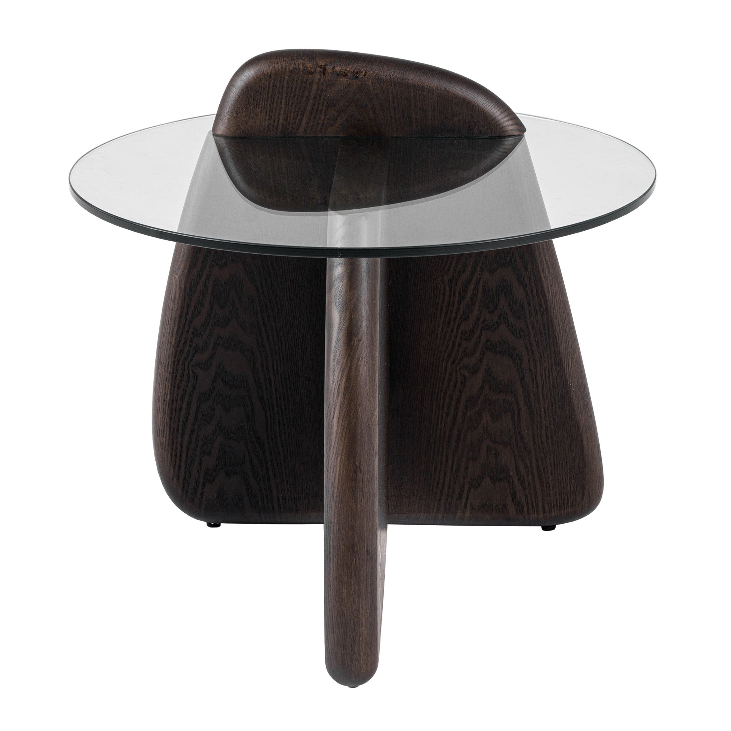 Buxton - Mid-Century Modern Glass + Dark Walnut End Table - image 2