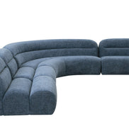 Forman - Modern Blue Fabric Modular Armless Sectional Seat - image 2