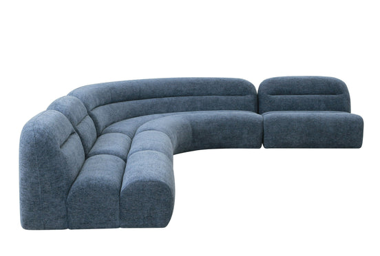 Forman - Modern Blue Fabric Modular Armless Sectional Seat - image 2