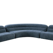 Forman - Modern Blue Fabric Modular Armless Sectional Seat - image 3