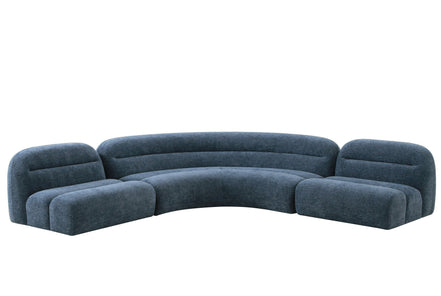 Forman - Modern Blue Fabric Modular Armless Sectional Seat - image 3