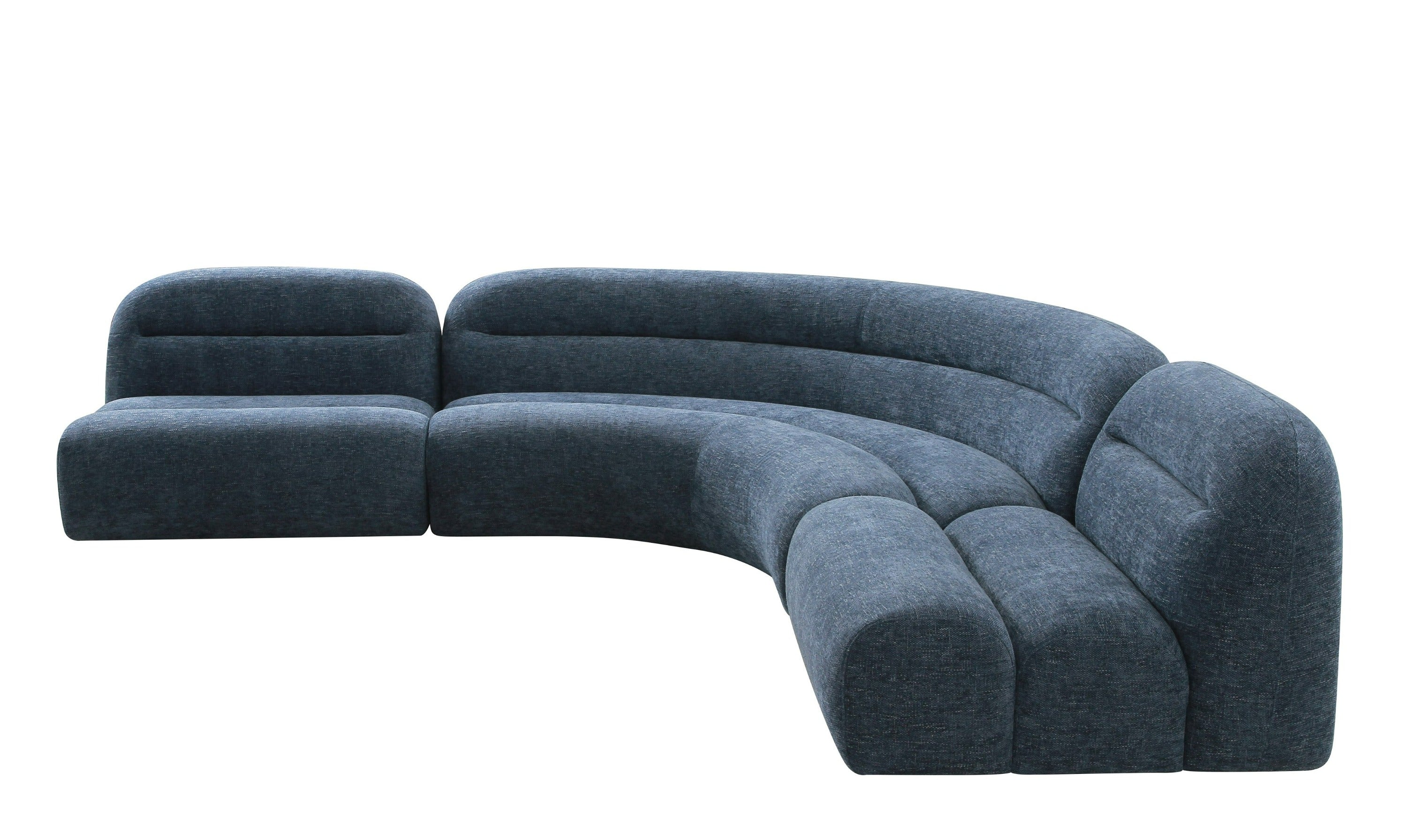 Forman - Modern Blue Fabric Modular Armless Sectional Seat - image 4