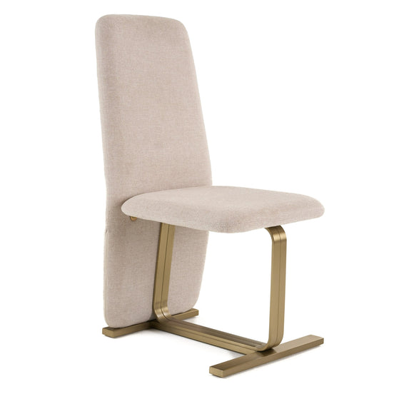 Tasha - Modern Beige Linen + Brushed Brass Dining Chair (Set of 2) - image 2