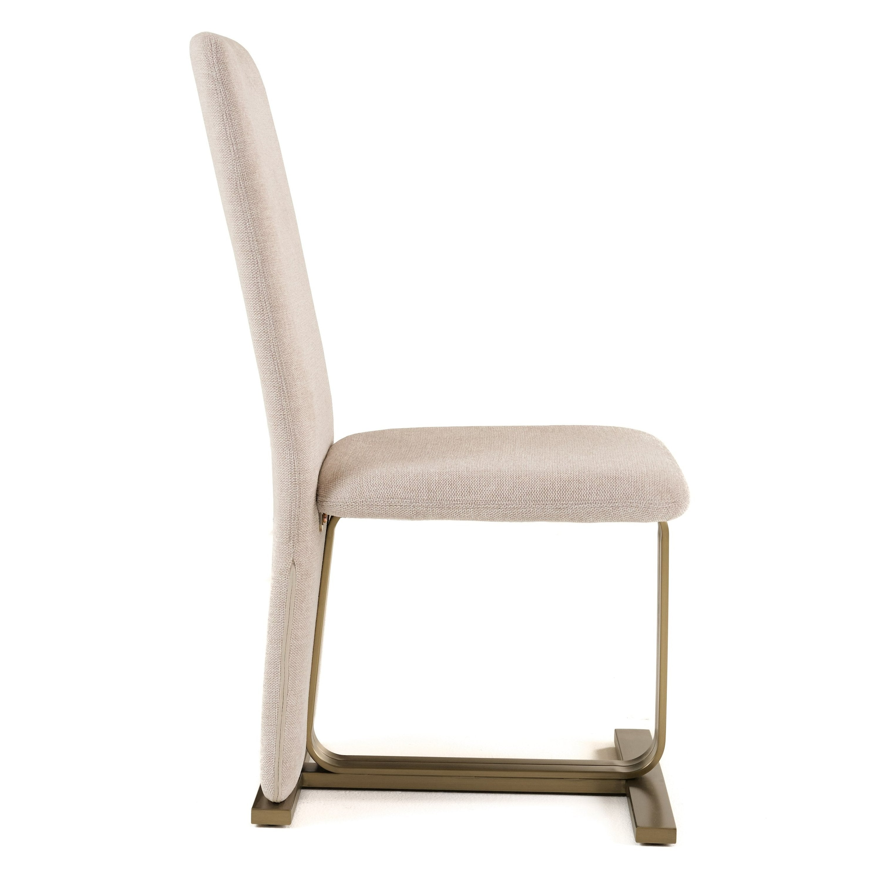 Tasha - Modern Beige Linen + Brushed Brass Dining Chair (Set of 2) - image 4