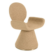 Neptune - Contemporary Beige Fabric + Brushed Brass Dining Chair - image 2