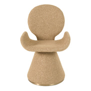 Neptune - Contemporary Beige Fabric + Brushed Brass Dining Chair - image 3
