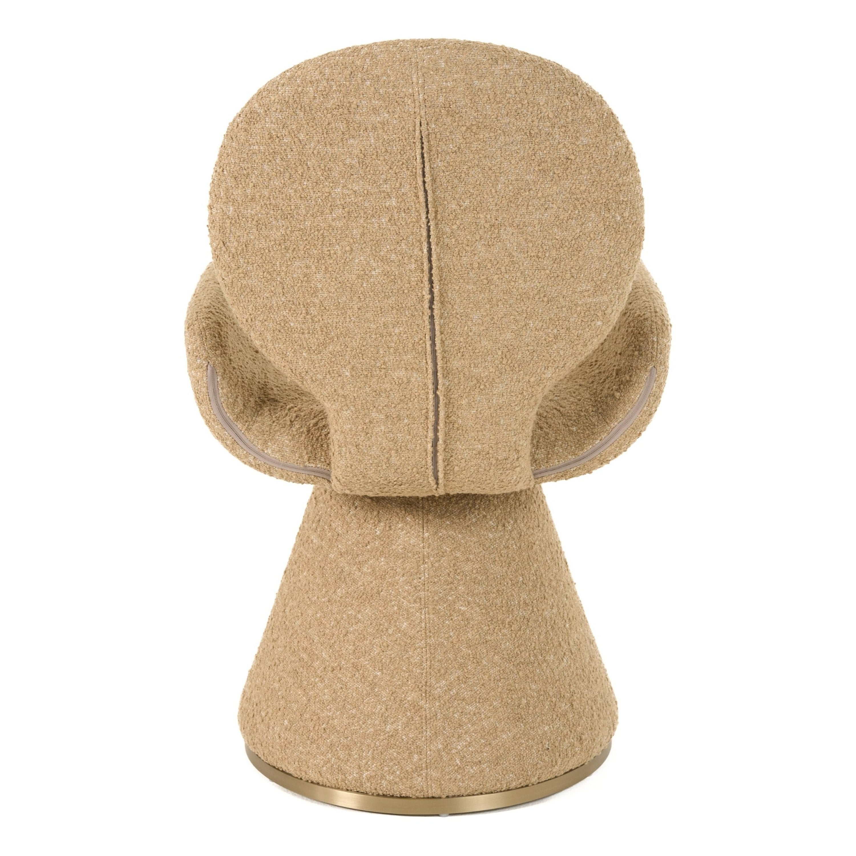 Neptune - Contemporary Beige Fabric + Brushed Brass Dining Chair - image 5