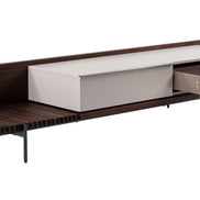 Colima - Modern Matte Beige + Walnut TV Stand - image 4