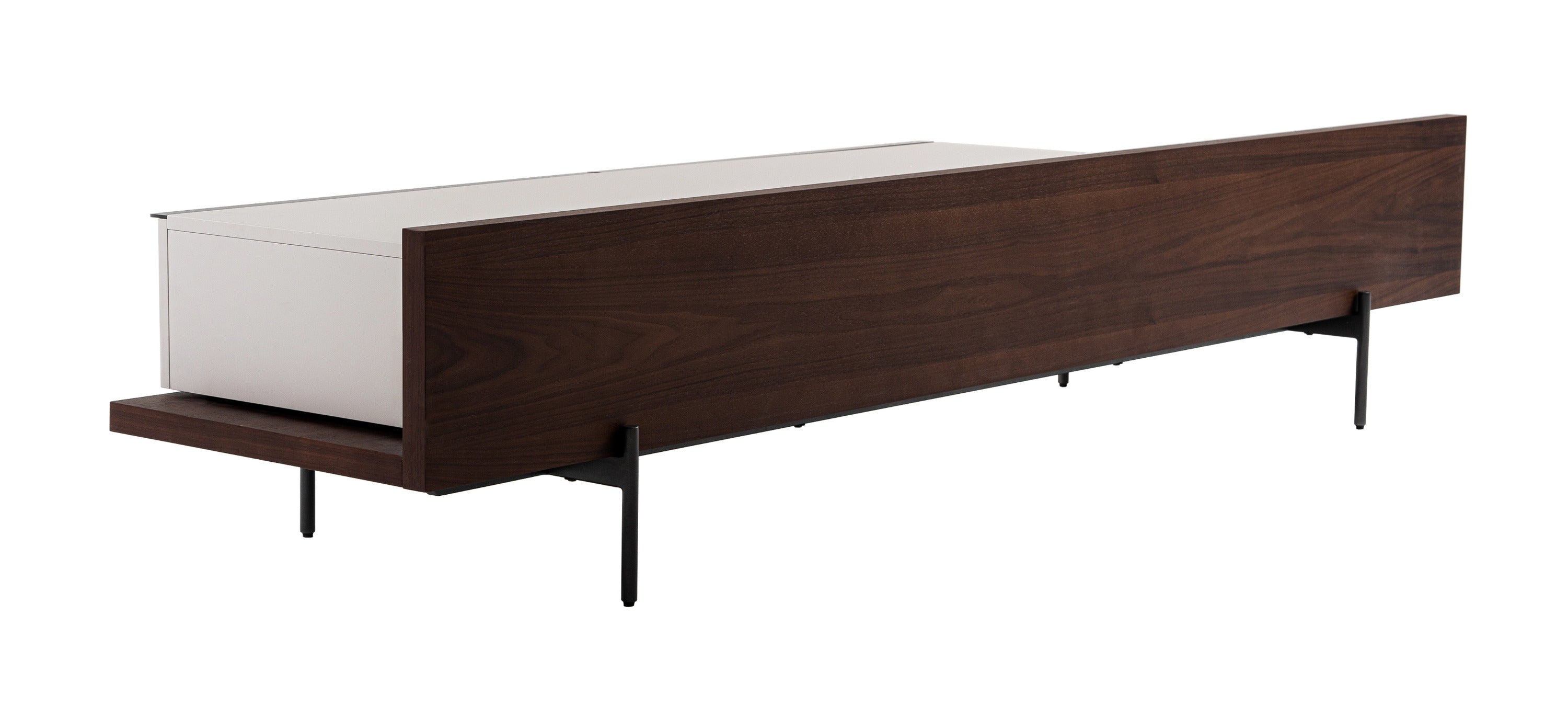 Colima - Modern Matte Beige + Walnut TV Stand - image 5