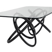 Mason Modern Glass & Black Ash Dining Table