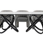Mason Modern Glass & Black Ash Dining Table - image 3