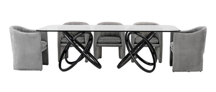 Mason Modern Glass & Black Ash Dining Table - image 3