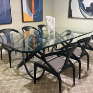 Campbell - Mid-Century Modern Grey Leatherette & Black Ash Dining Chair - image 2