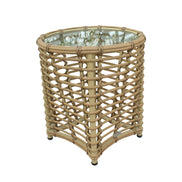 Sandra - Outdoor Beige + Wicker Sofa Set With End Table - image 4