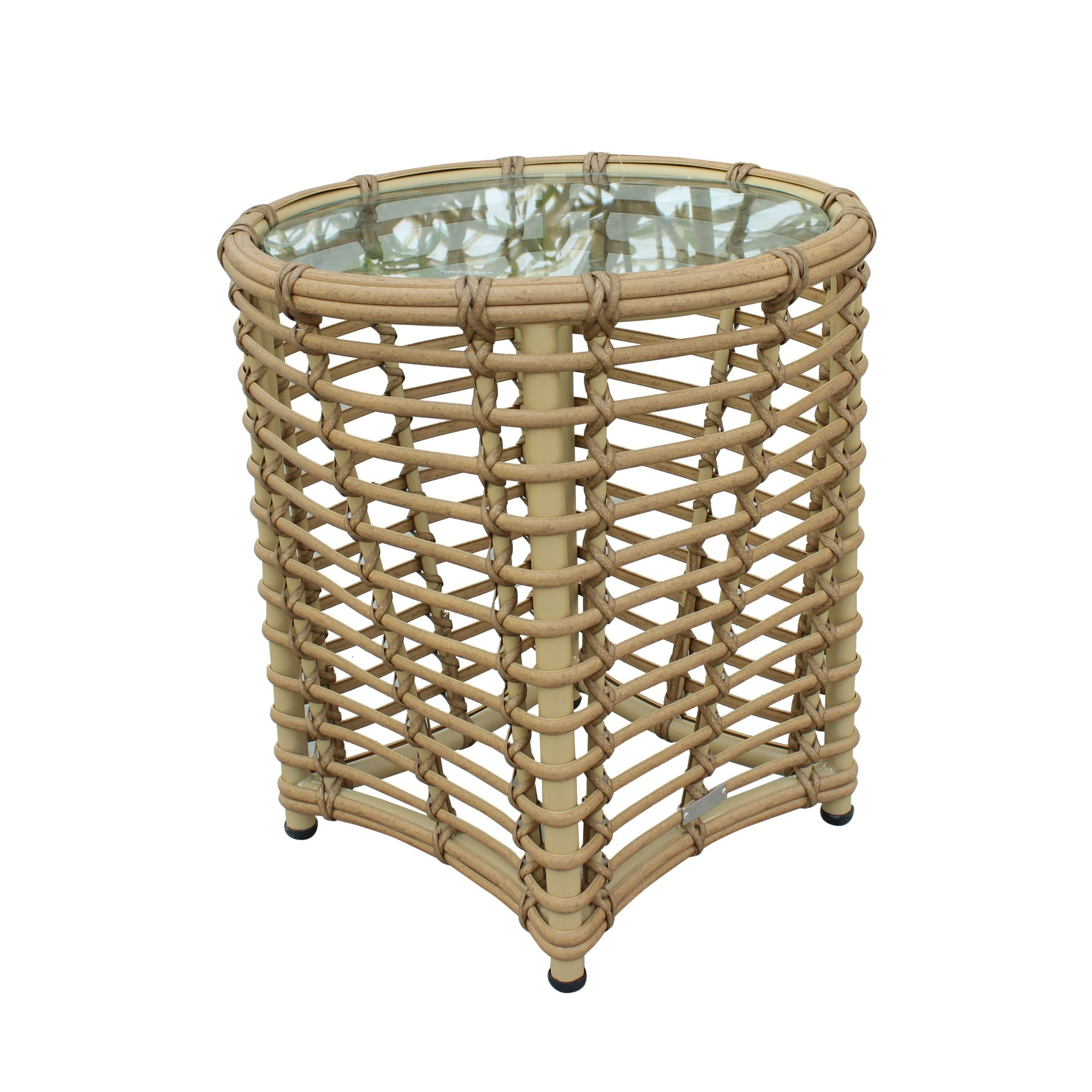 Sandra - Outdoor Beige + Wicker Sofa Set With End Table - image 4