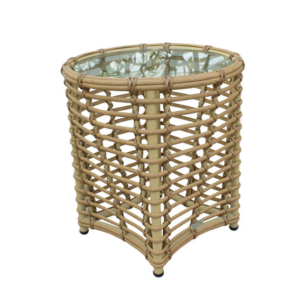 Sandra - Outdoor Beige + Wicker Sofa Set With End Table - image 4
