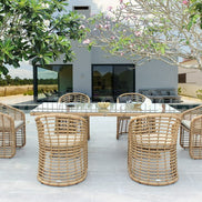 Mina - Outdoor Bamboo Wicker Dining Set - image 4