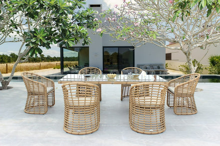 Mina - Outdoor Bamboo Wicker Dining Set - image 4