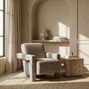 Wylie - Modern Light Grey-Beige Fabric Accent Chair - image 4