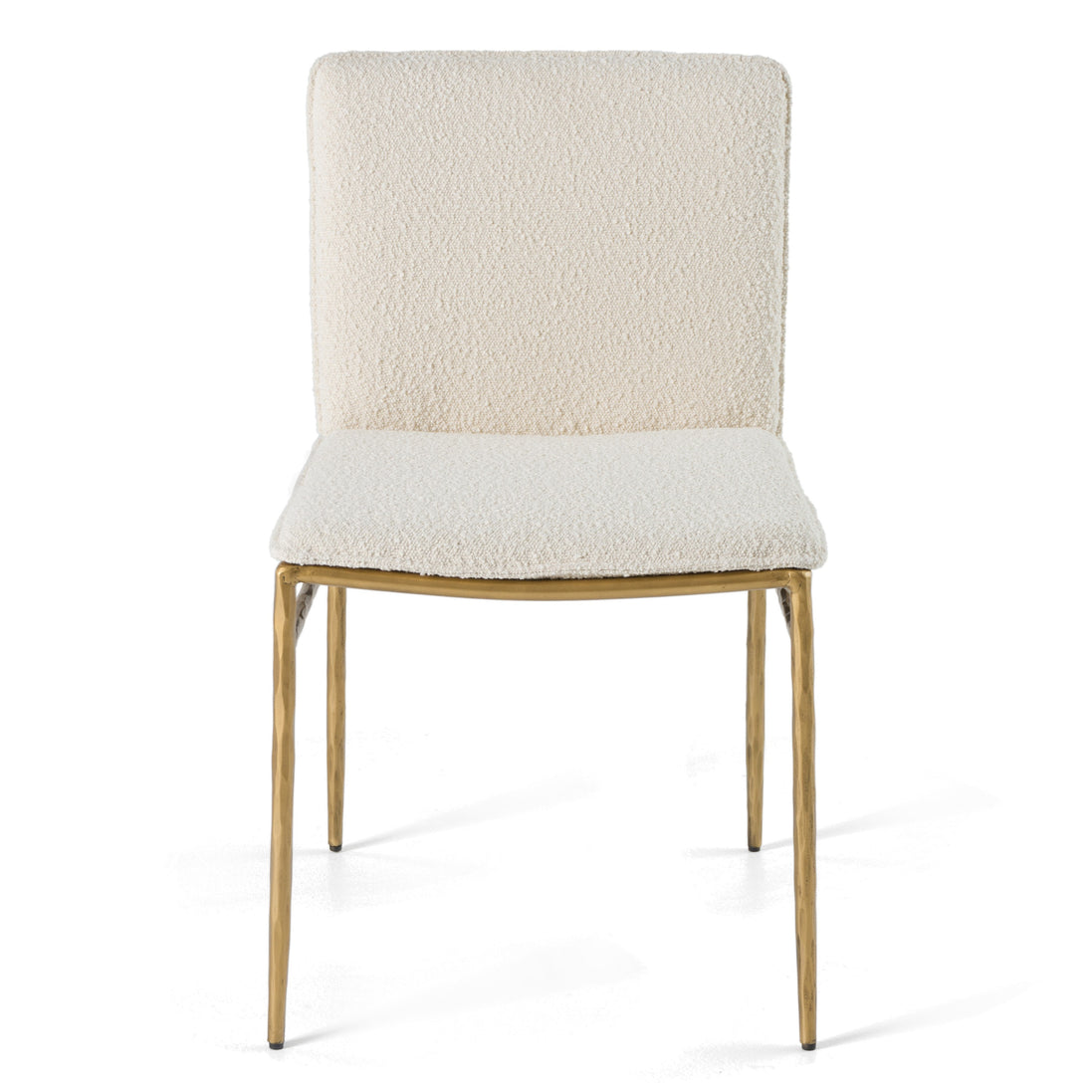 Atlanta - Modern Off-White Fabric & Brass Dining Chair