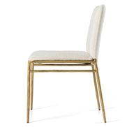 Atlanta - Modern Off-White Fabric & Brass Dining Chair - image 2