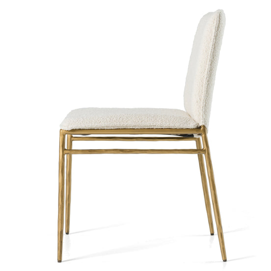 Atlanta - Modern Off-White Fabric & Brass Dining Chair - image 2