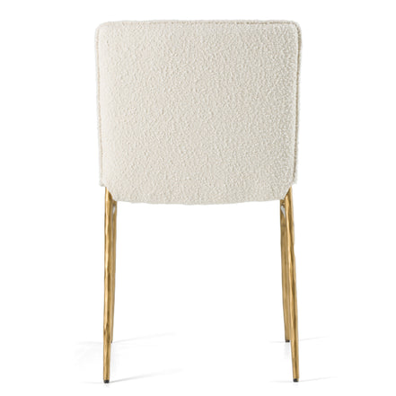 Atlanta - Modern Off-White Fabric & Brass Dining Chair - image 4