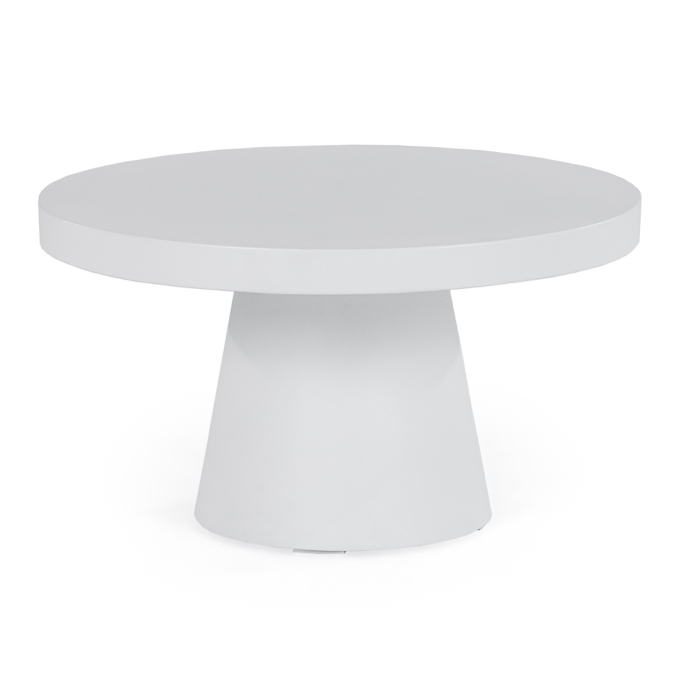 Desoto - Modern White Concrete Round Coffee Table - image 2