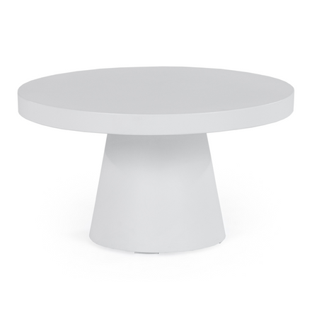 Desoto - Modern White Concrete Round Coffee Table - image 2