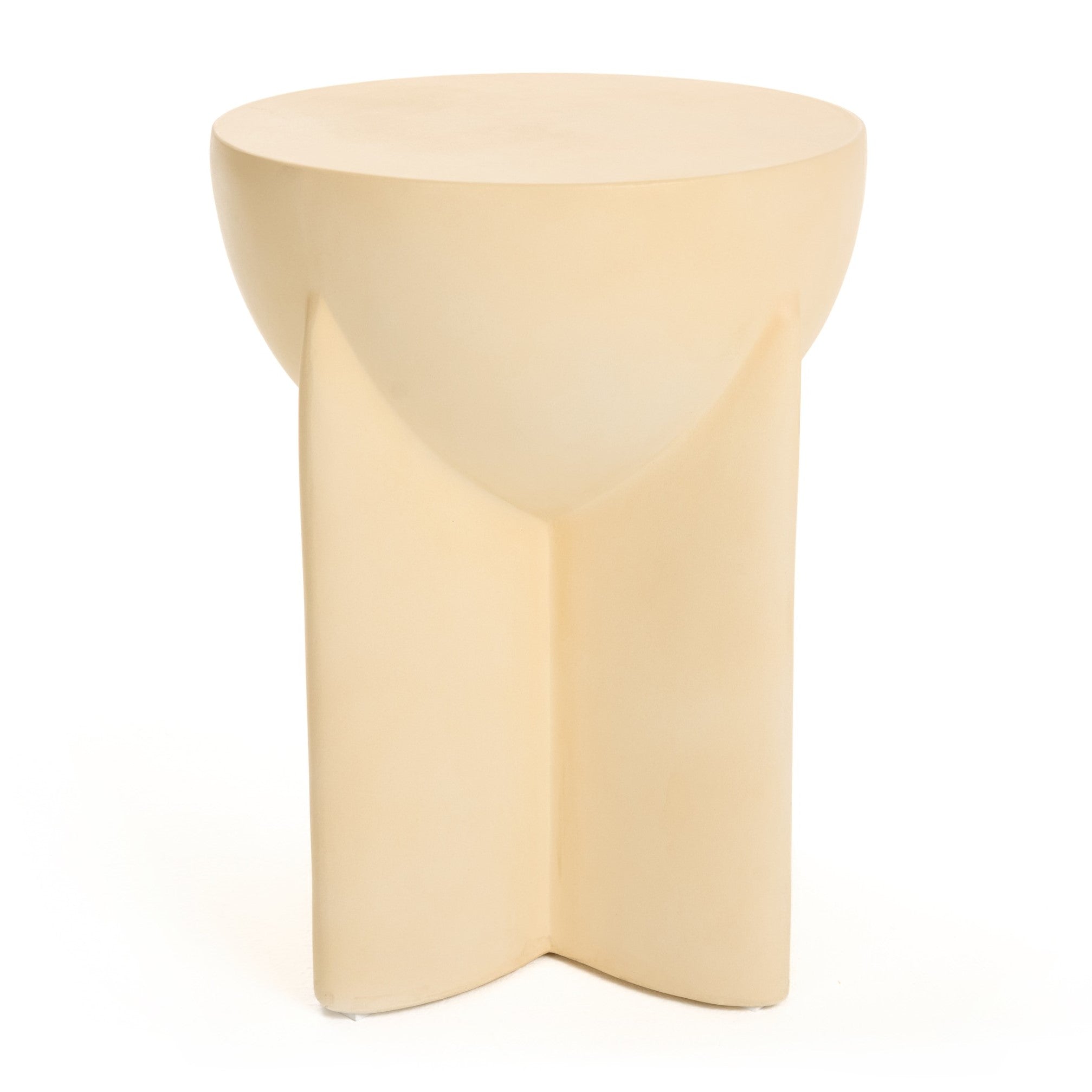Elsa - Modern Beige Concrete Round End Table - image 3