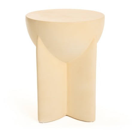 Elsa - Modern Beige Concrete Round End Table - image 3