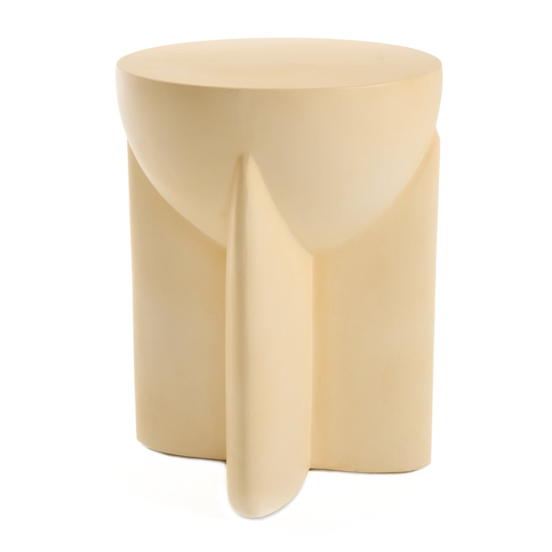 Elsa - Modern Beige Concrete Round End Table - image 4