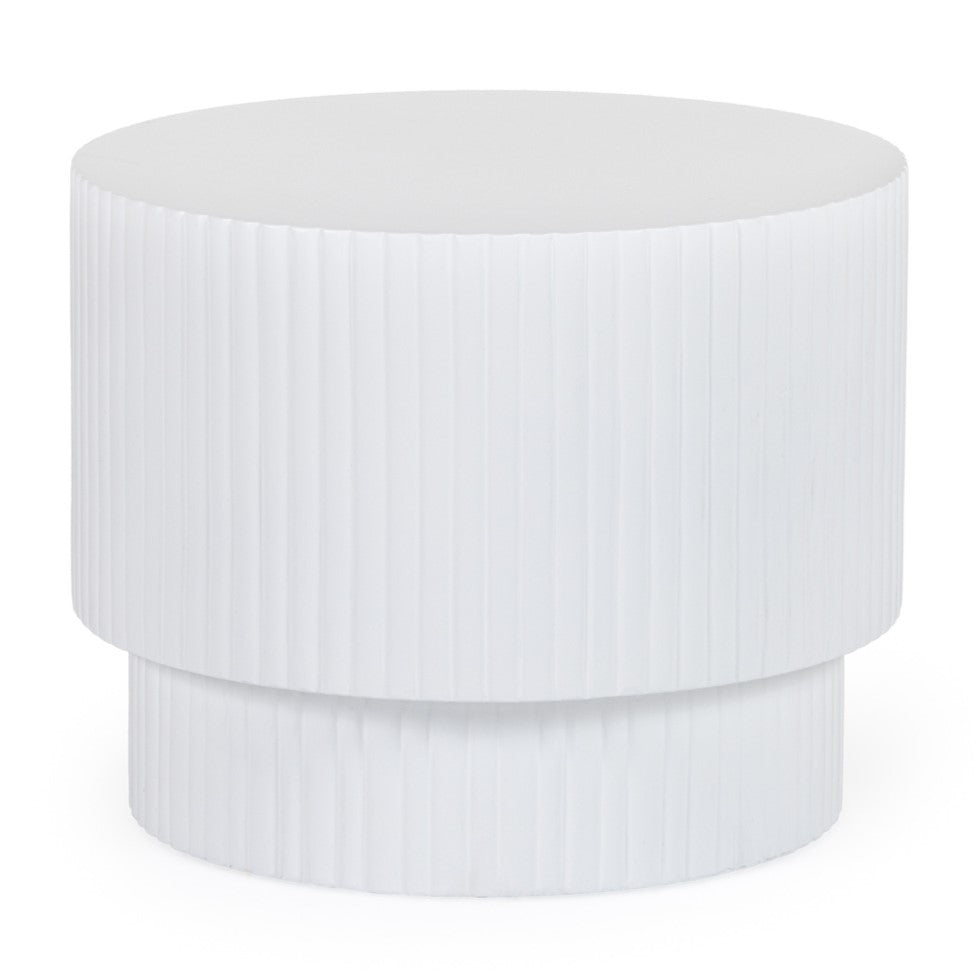 Gruver - Modern White Concrete End Table - image 2