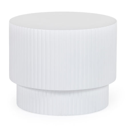 Gruver - Modern White Concrete End Table - image 2