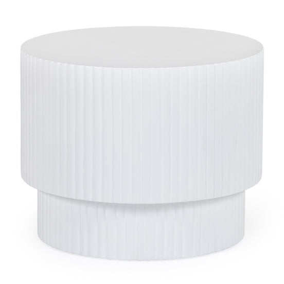 Gruver - Modern White Concrete End Table - image 2