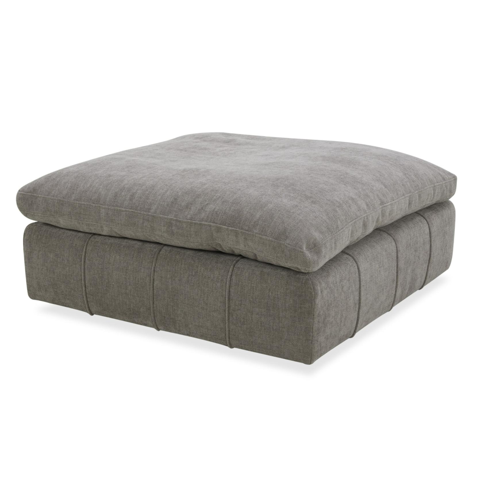 Vicki - Modern Grey Fabric Ottoman - image 3