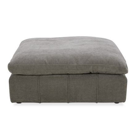 Vicki - Modern Grey Fabric Ottoman - image 2