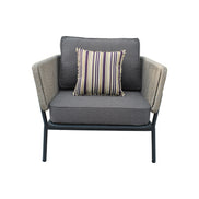 Suntide - Outdoor Grey Fabric + Beige Rattan + Grey Acacia Sofa Set - image 3