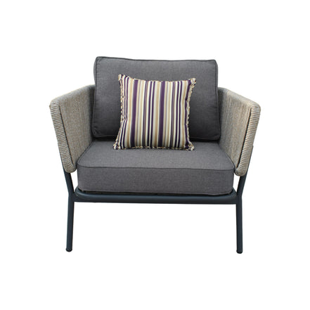 Suntide - Outdoor Grey Fabric + Beige Rattan + Grey Acacia Sofa Set - image 3