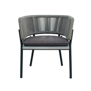 Suntide - Outdoor Grey Fabric + Grey Acacia + Beige Rattan Dining Set - image 3
