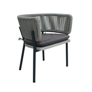 Suntide - Outdoor Grey Fabric + Grey Acacia + Beige Rattan Dining Set - image 4