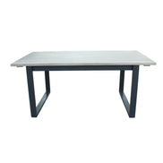 Suntide - Outdoor Grey Fabric + Grey Acacia + Beige Rattan Dining Set