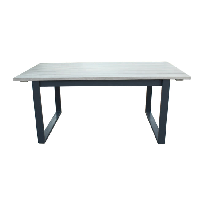 Suntide - Outdoor Grey Fabric + Grey Acacia + Beige Rattan Dining Set