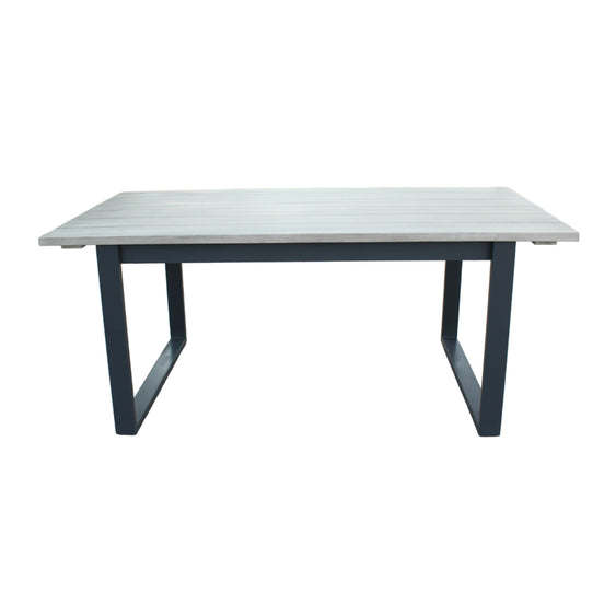Suntide - Outdoor Grey Fabric + Grey Acacia + Beige Rattan Dining Set