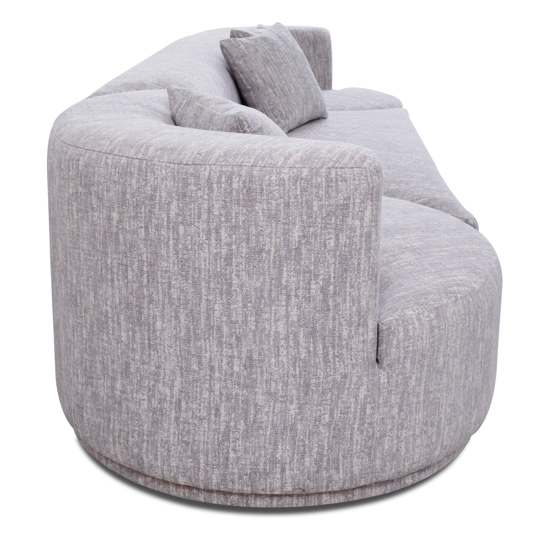 Beau - Modern Light Grey Fabric Sectional Sofa With 2 Swirling Chair - image 3