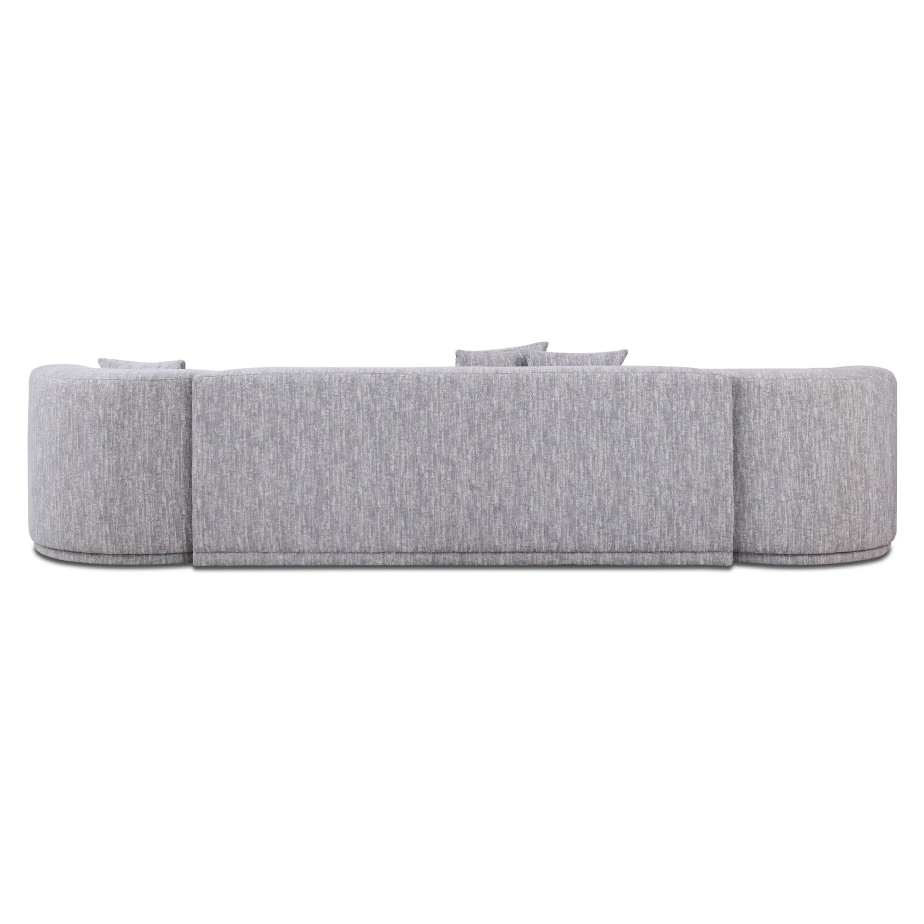 Beau - Modern Light Grey Fabric Sectional Sofa With 2 Swirling Chair - image 4