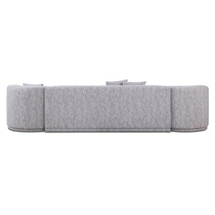 Beau - Modern Light Grey Fabric Sectional Sofa With 2 Swirling Chair - image 4