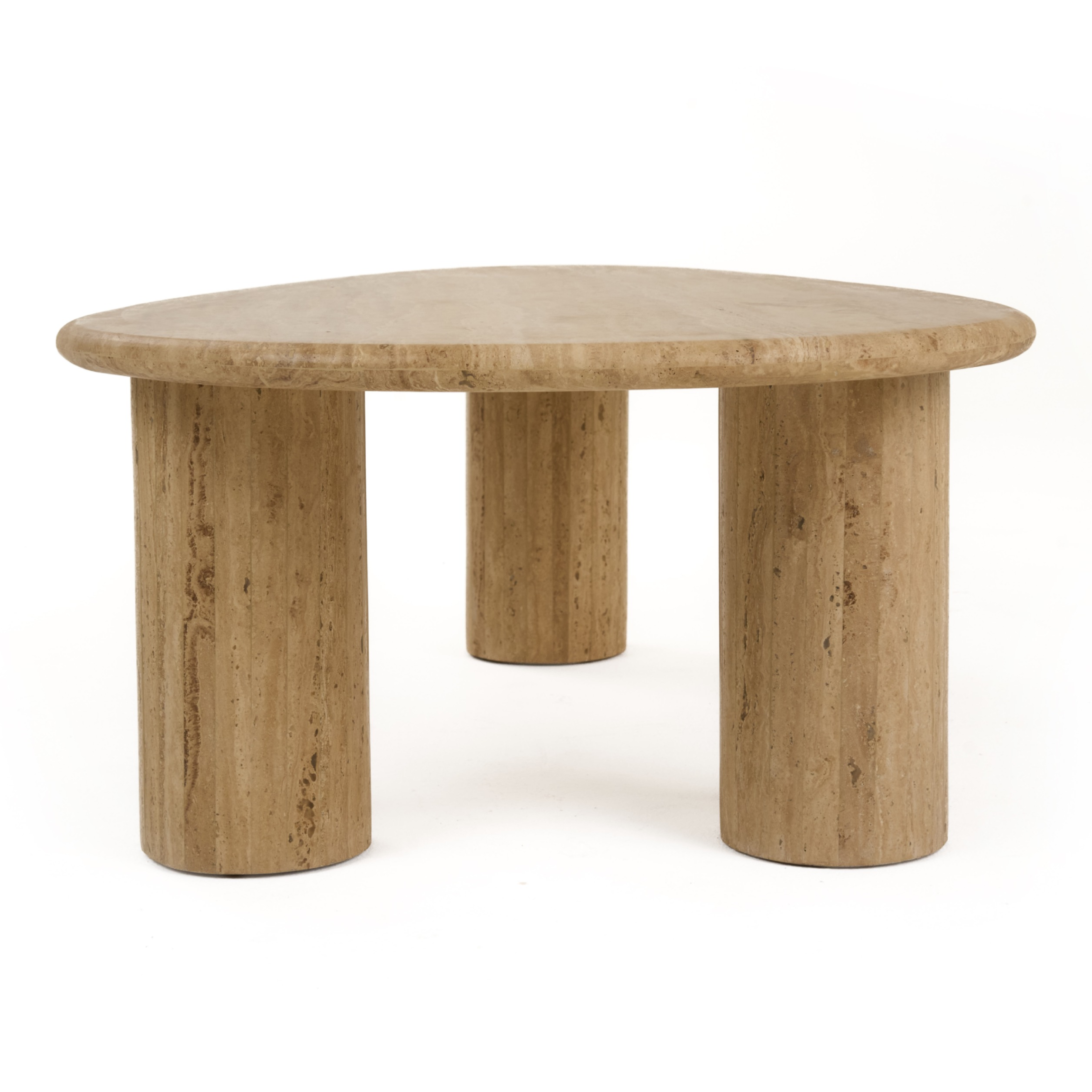 Gracemont - Modern Travertine Marble Freeform Coffee Table - image 3