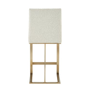 Frankie - Modern Off-White Fabric + Antique Brass Counter Chair - image 2